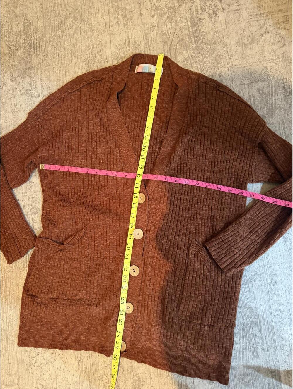 NWOT Free people FP beach Maiya Rust colored ribbed oversized cardigan small - Picture 4 of 6